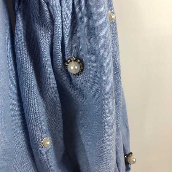 NWT Chambray Pearl Juliette Sleeve Top Small - Picture 6 of 8